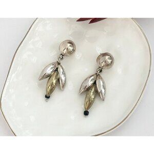 Vintage Gold & Silver Tones Couture Style Statement Earrings